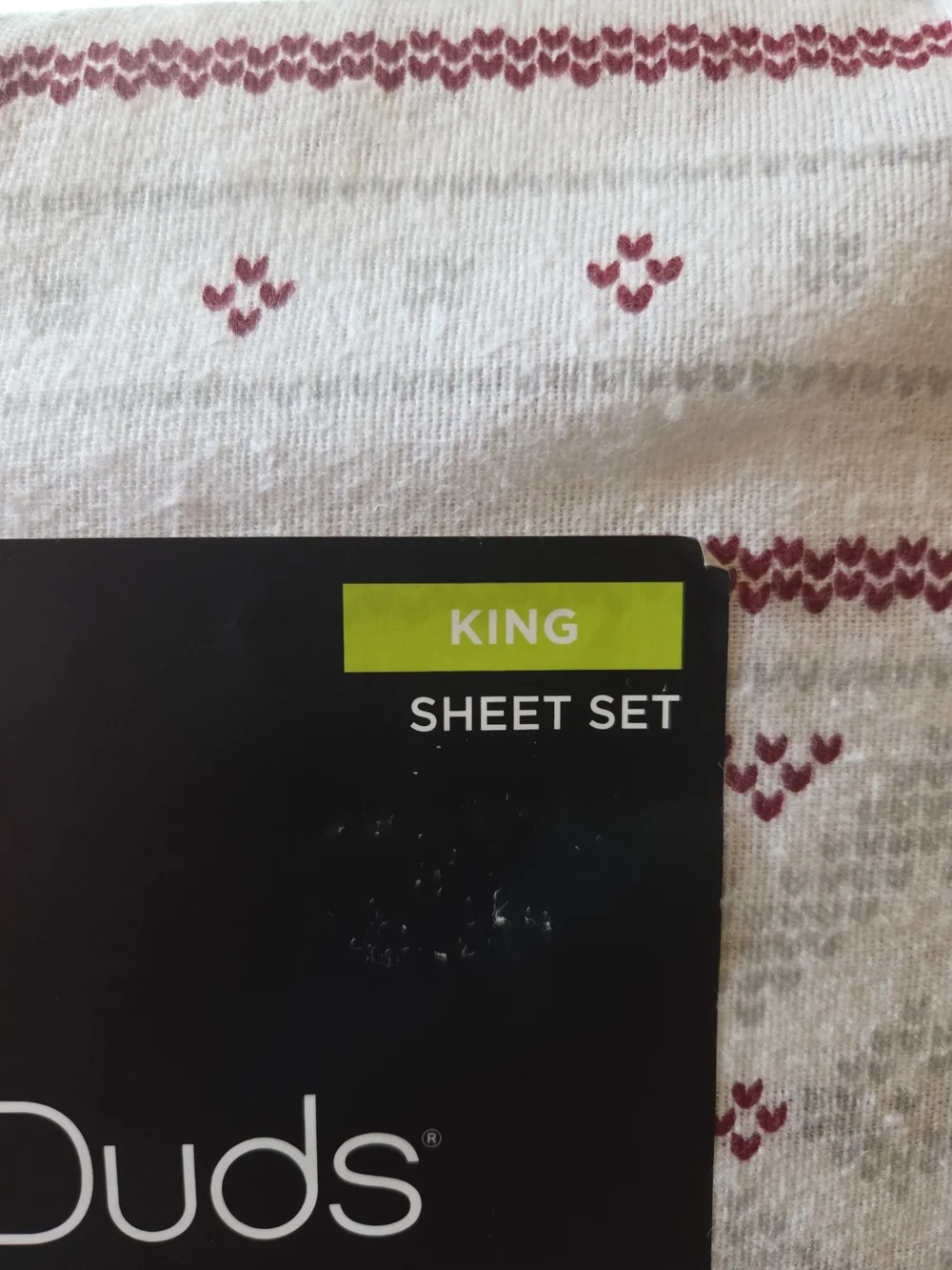 Cuddl Duds King Snowflake Christmas Heavyweight Cotton Flannel Sheet Set 4 Piece
